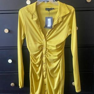 PLT Button Down Lime Dress